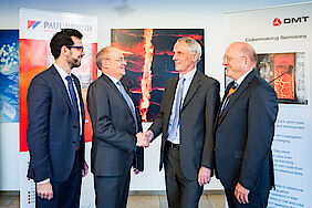 From left: Antonio Esposito and Dr Thomas Hansmann (Paul Wurth), Dr Manfred Kaiser and Wolfgang Kern (DMT)