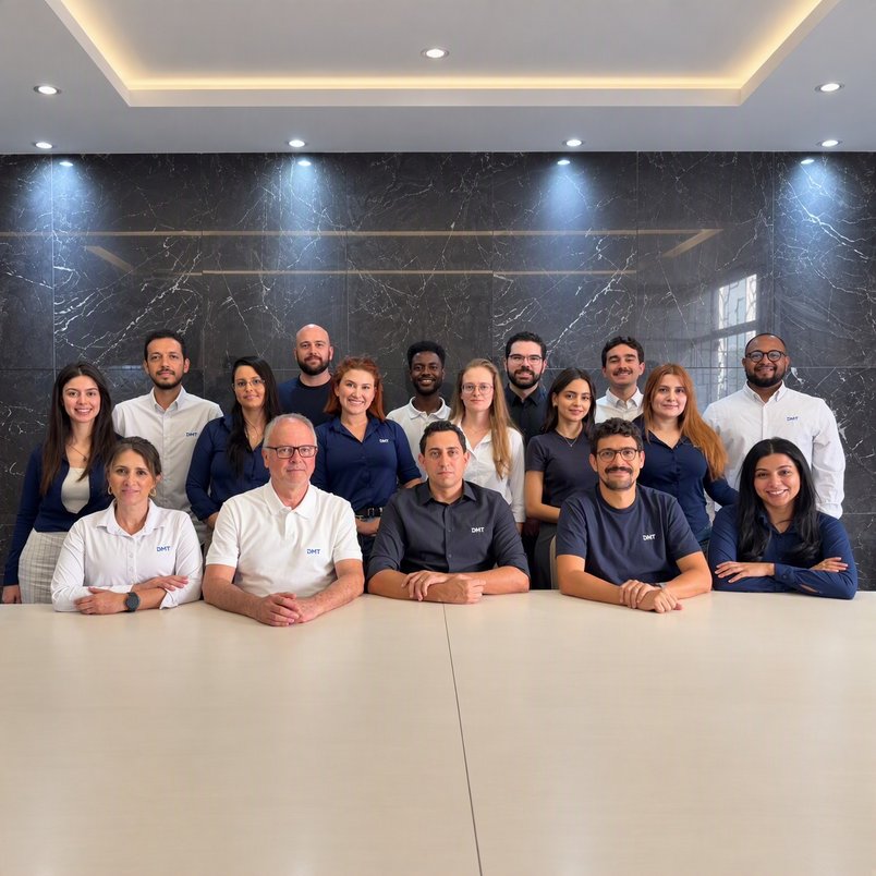Team DMT Brasilien Gruppenfoto des Teams DMT Brasilien in einer Büroumgebung