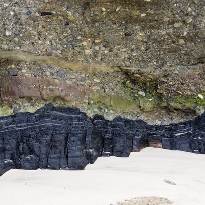 Kohleflöz Abbildung einer geologischen Kohleflöz-Formation