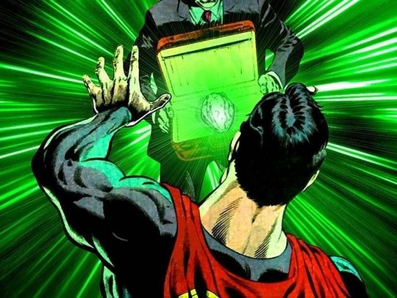 Super-herói Super-Homem e kryptonita