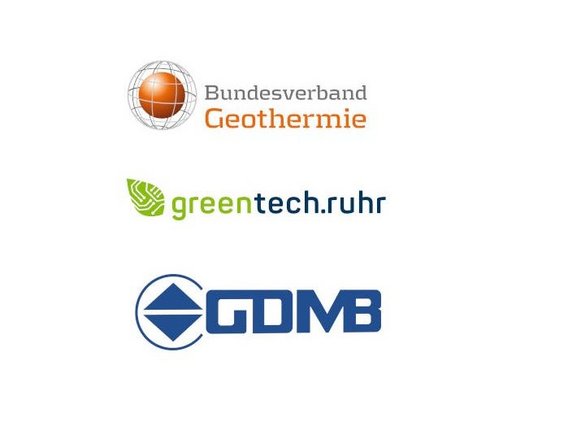 Logo Zusammenstellung Die Logos des Bundesverband Geothermie, der greentech.ruhr und der GDMB