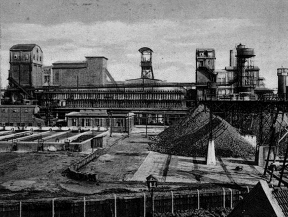 Mina de carvão Zollverein Foto em preto e branco da mina de carvão Zollverein
