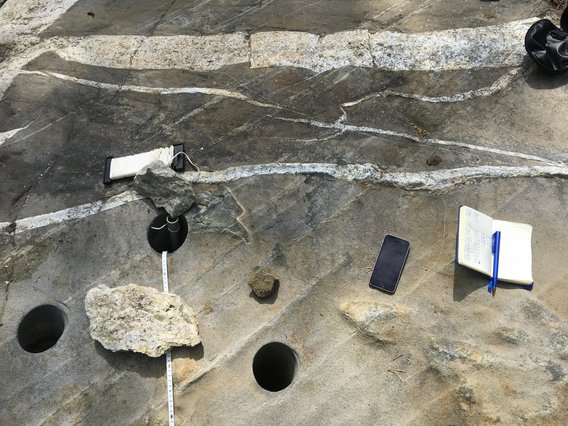 Boreholes for the determination of lithium content (Photo: Rock Tech Lithium)