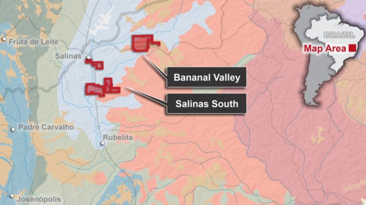 Localização do projeto Salinas Lithium Location of the Salinas Lithium project — Source: Brasil Mineral