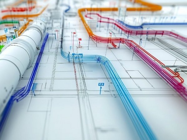 Building piping and energy systems.