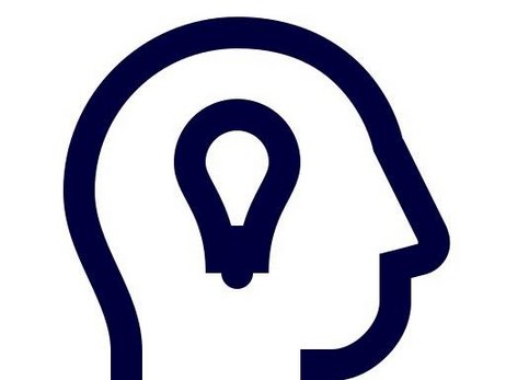 Icon zur Symbolisierung von Innovation, ein Kopf mit einer darin integrierten Glühbirne.