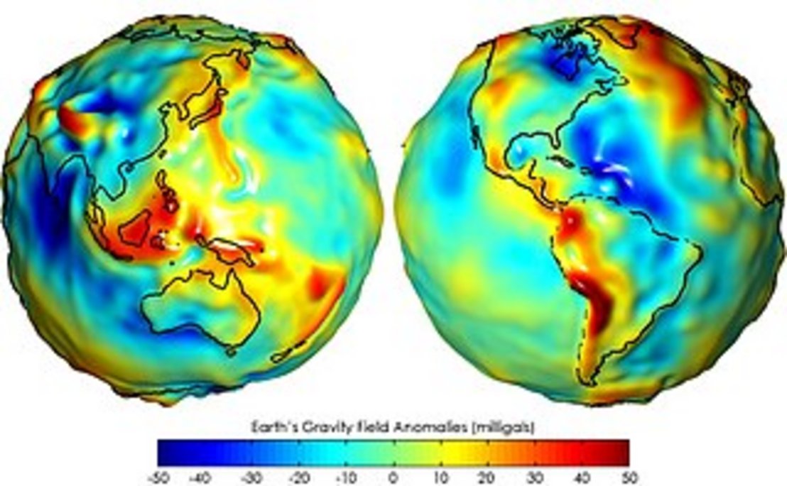 Representação das anomalias de gravidade Representation of gravity anomalies