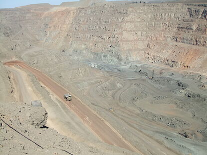 Open pit truck haulage in South America