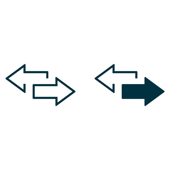 Left right arrows vector icon Left right arrows vector icon. Transfer arrows icon. 2 side arrow icon