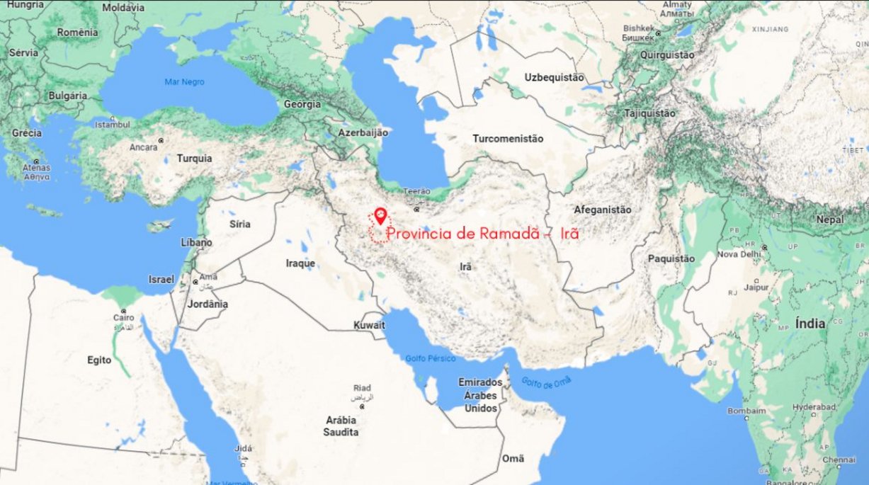 Mapa de localização da província de Hamadã no Irã Location map of Hamadan Province in Iran. — Source: Google Maps.