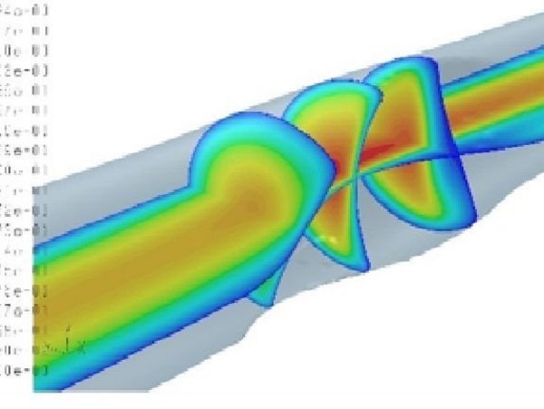 Computational Fluid Dynamics (CFD)-Simulation des Flüssigkeitsflusses durch ein Rohr