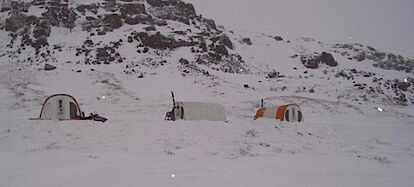 Field camp for geophysical ground survey, Canada Field camp for geophysical ground survey, Canada