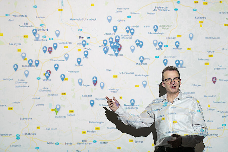 Die Messstationen des Online-Monitoring-Systems in Norddeutschland (Foto: DMT) Die Messstationen des Online-Monitoring-Systems in Norddeutschland
