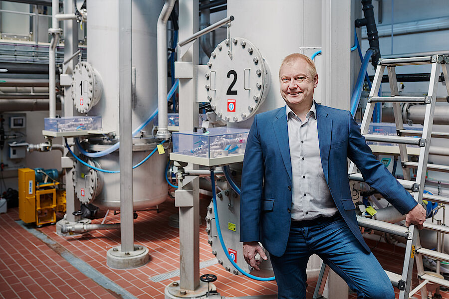 Ole Larsen at one of the water treatment plants in Copenhagen Ole Larsen at one of the water treatment plants in Copenhagen