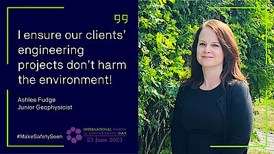 Ashlee Fudge, Geophysikingenieurin der DMT Gruppe Ashlee Fudge, Geophysikingenieurin der DMT Gruppe