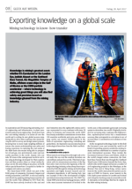 Exporting knowledge on a global scale - Article from the WAZ newspaper supplement "Glück auf.Wissen.", copyright: RAG Exporting knowledge on a global scale - Article from the WAZ newspaper supplement "Glück auf.Wissen.", copyright: RAG