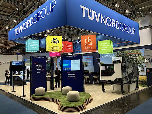 Der Stand der TÜV Nord Group auf der Hannover Messe Der Stand der TÜV Nord Group auf der Hannover Messe